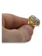 Anneau Artisanat vintage Zircon Or jaune 14 carats vrc020y